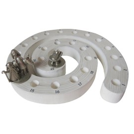 Spiral Christmas Countdown Advent Calendar with Silver Moving Figurines of Mary and Joseph and Baby Jesus in Crib - (6"D)