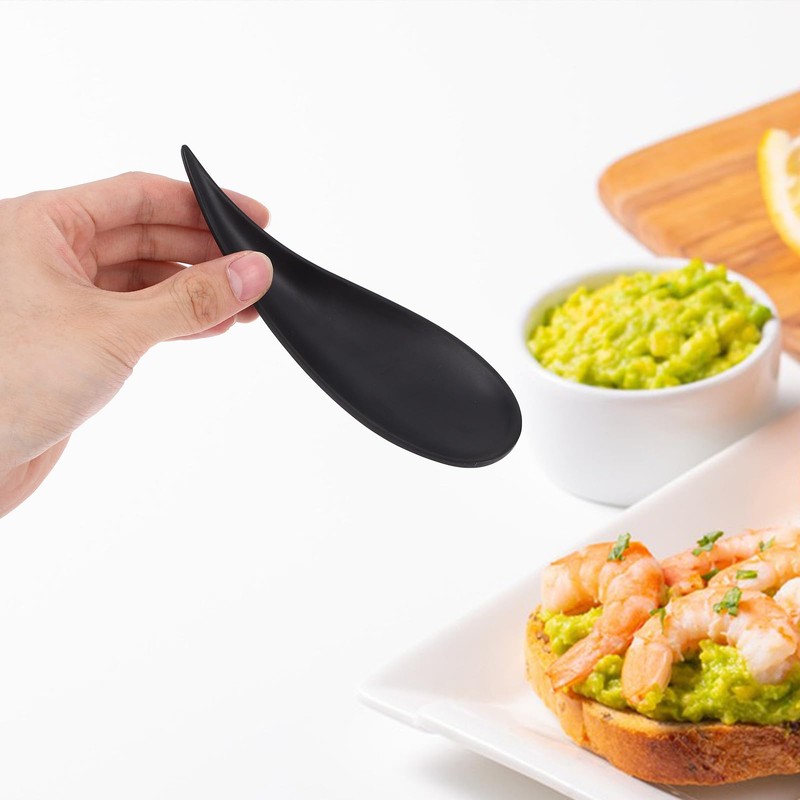 6pcs Japanese Style Tear Drop Appetizer Spoons, Reusable Melamine Tea