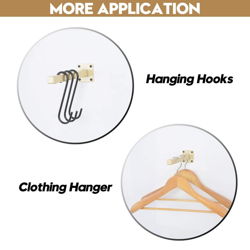 AddGrace 4 Pack Shelf Brackets Wall Mounted Gold Shelf Brackets