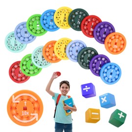 18Pcs Math Fidget Spinners Math Facts Fidget Spinners Multiplication Number Fidget Toy Fidget Educational Learning Game Fidgeters for Relieves Stress Anxietys Relief