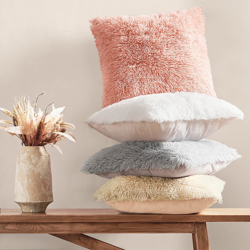 NordECO HOME Luxury Soft Faux Fur Fleece Cushion Cover Pillowcase