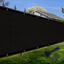 Amagenix Privacy Fence Sclack 4'x 110'Custom Size Mesh Fencing Shade Cover with Brass Brommets Heavy Duty Protective Covering for Outdooor Garden Backyard，Black