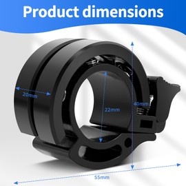 Bicycle Bell Mountain Bike Bell Bicycle Bell MTB Mini Bicycle Bell Black 80 dB Loud Hidden Bell Road Bike for 22 mm Handlebars, Aluminium Double Bell Louder for Road Bike and Mountain Bike