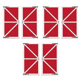 Beistle 3 Piece Western Theme Barn Door Photo Props for Farm Birthday Party Wild West Decorations Rustic Wedding Décor, 64" x 65", Red/White/Black