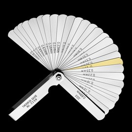 Violotoris 32 Blades Stainless Steel Feeler Gauge,Multifunctional Imperial Metric Feeler Gauge,Tapered Feeler Gauge Measuring Tool for Guitar, Spark Plug,Measuring Gap Width & Thickness(0.04mm-0.88mm)