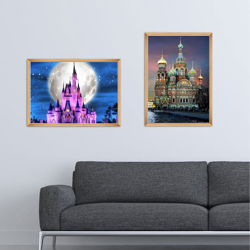 DIY Diamond Painting Kit Castle Embroidery Arts Craft Picture for