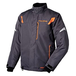 Polaris Mens Titan Snowmobile Jacket Insulated Waterproof Snocross Grey/Orange - Large