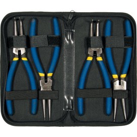 Circlip Pliers Set L175 mm M Snap Ring Pliers Set with 90° Angled and Straight Tip Circlip Pliers for Outer Circlips and Inner Circlips 4-Piece