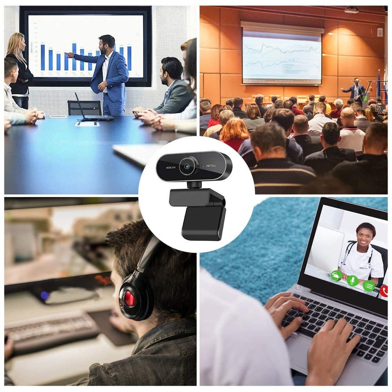 Webcam with Microphone and Tripod for PC, Desktop, Laptop, Plug