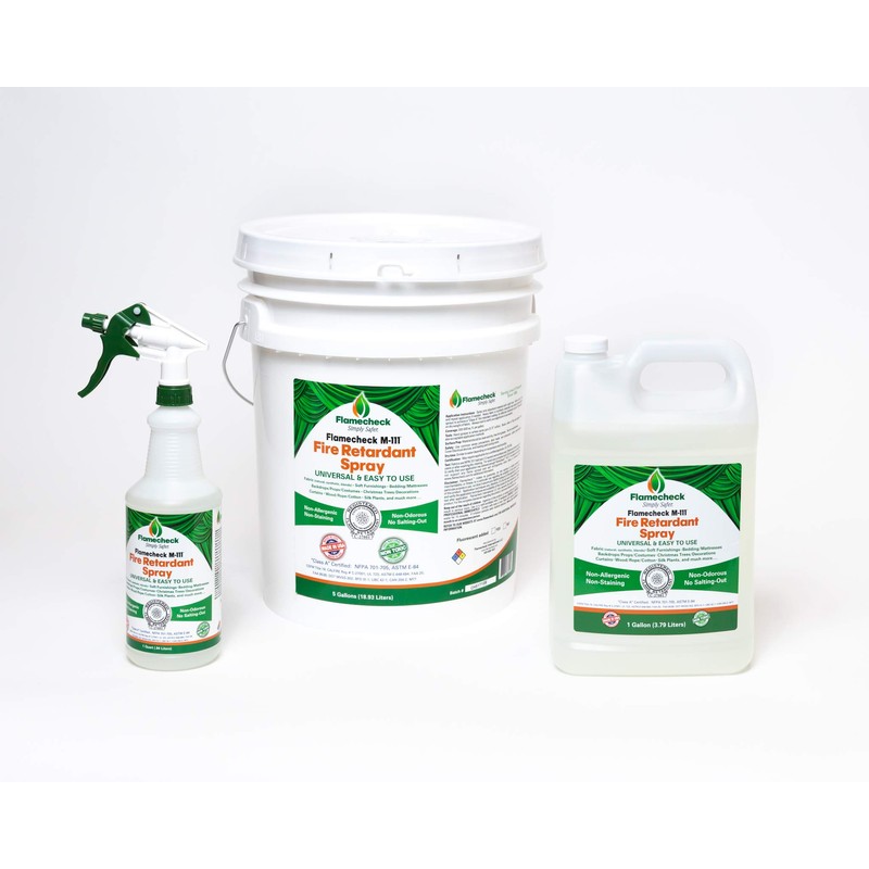 Flamecheck M-111 Fire Retardant Spray. (Gallon) Class A, Non-Toxic and