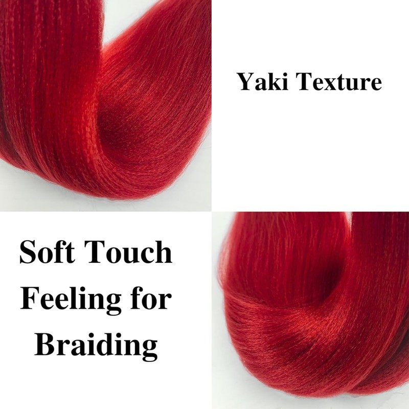 Gozill Red Boho Braiding Hair Pre stretched