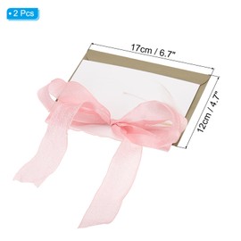 PATIKIL Wedding Day Cards, 2 Pcs His and Her Wedding Vow Card with Pink Ribbon for Bride and Groom Wedding Bridal Shower Gifts