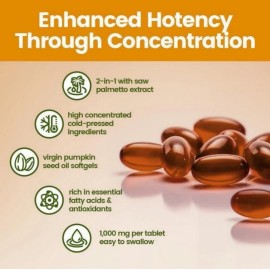 300 Pills Pumpkin Seed Oil Saw Palmetto Bladder Health, Immune Support（2 pack）