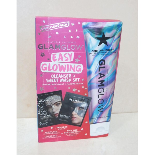GLAMGLOW GLAM GLOW EASY GLOWING CLEANSER + SHEET MASK SET
