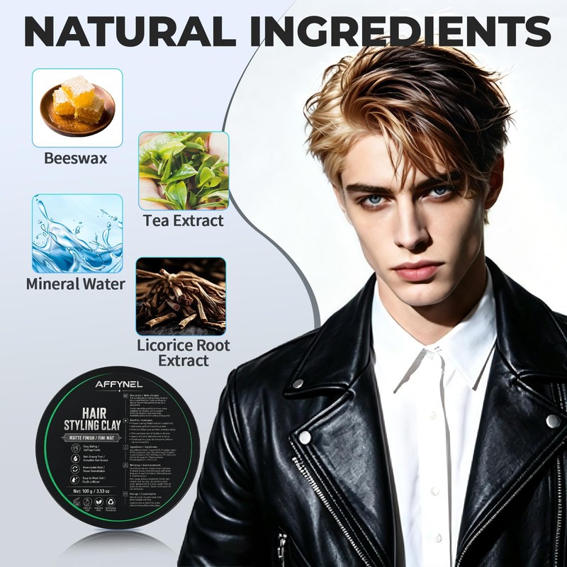 Milk White Hair Clay,Matte Finish Styling Clay