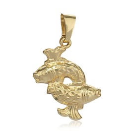 NKlaus Small 333 Yellow Gold 8ct Zodiac Horoscope Pendant, Yellow Gold