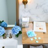 DPWOUM 100Pcs Blue Mini Portable Travel Soap Paper Sheets,Flower Shape