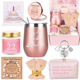 22nd Birthday Gifts For Girls, 22 Year Old Girl Birthday Gifts, Happy 22nd Birthday Basket Gifts Box for Best Friends Female Daughter Sister Her Girlfriend Coworker Bestie Women Birthday Unique