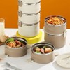 Insulated Food Container 304 Stainless Steel PP Stackable Portable Round