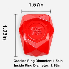 Riloer Engine Start/Stop Button Cover, Push to Start Button Ignition Cover Anti-Scratch Universal Aluminum Alloy Button Decoration Cover for Cars, Orange