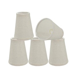 Aspen Creative 32663-5 Small Hardback Empire Shape Chandelier Set (5 Pack), Transitional Design in Off-White Clip ON LAMP Shade