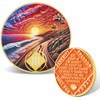 Leafence Sunset Beach Sobriety Coin Commemorative Coin Recovery Addiction NA AA Chips and Medallions with Inspirational Quote Narcotics Alcoholics Anonymous Gifts (Sunset Beach Road, 3 Years)