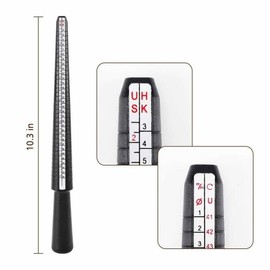 Ring Sizer Measuring Tool Set, Black Plastic Ring Sizer Gauge Set Ring Mandrel Measuring Stick Jewelry Making Tools for Jewelry Sizing Measuring
