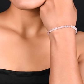 Gempires Pink Rose Quartz Bracelet, Gemstone Crystal Bracelets, Oval Shape Crystals, Everyday Wear, Gemstone Jewelry, 8-inch 14k Gold Plated Adjustable Chain (rose quartz)