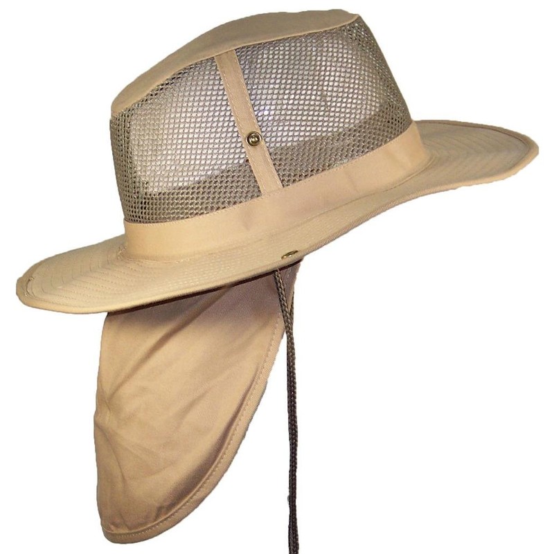 Tropic Hats Summer Wide Brim Mesh Safari/Outback W/Neck Flap &