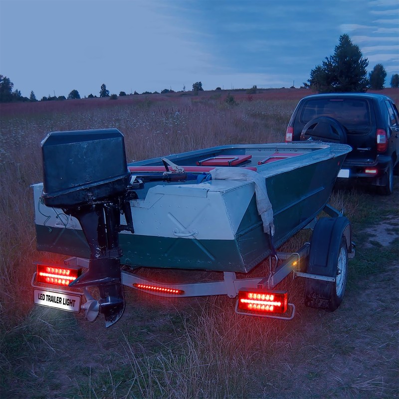 LINKITOM LED Submersible Rectangular Trailer Tail Light Kit, Super Bright