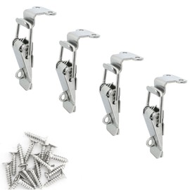 ITROLLE 4PCS 58mm 90 Degree Right Angle Latch Stainless Steel Tool Box Hood Locks Latches Spring Loaded Trigger Lock Clasp Buckle Latch Tool Box Hasps
