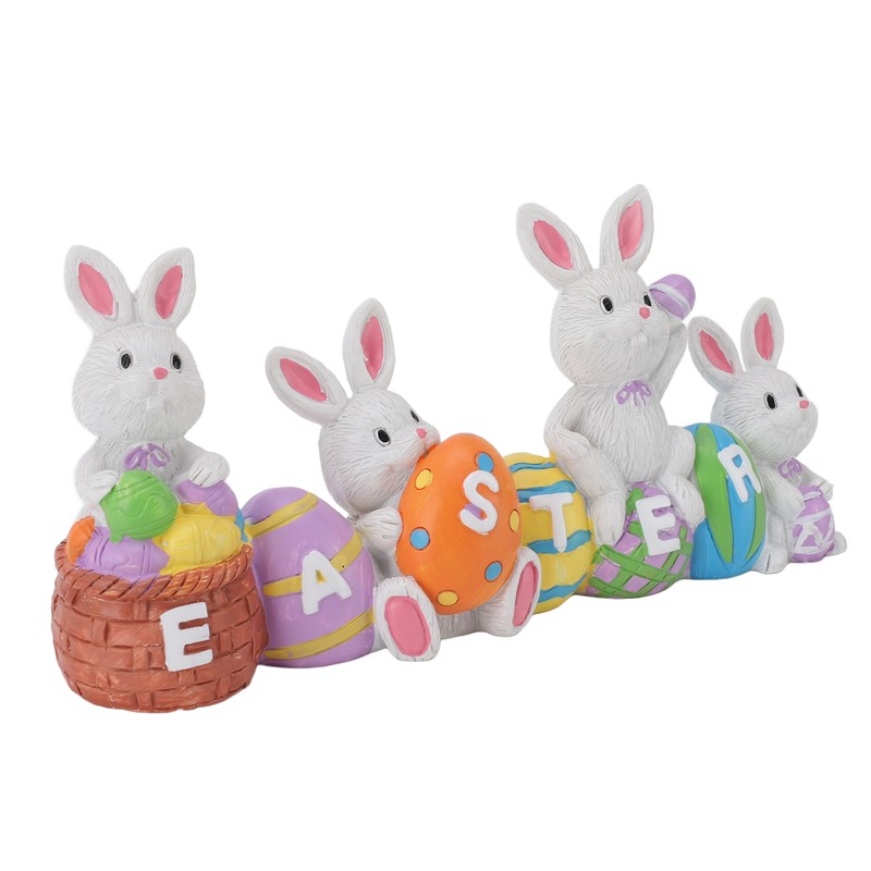 Easter Rabbit Decoration Multipurpose Vivid Cute Hand Painted Resin Rabbit