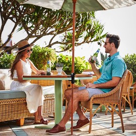 Amindz Parasol Holder Balcony Railing, Umbrella Stand Made of Metal Fixed Clip Holder Umbrella Stand Balcony Umbrella Holder Table Clamp for Balcony, Patio or Table, black