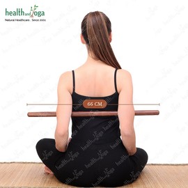 StretchNHeal Multipurpose Wooden Pole - Posture Corrector, Back stretcher and Back Cracker Yoga Stick and Breathing Trainer as Breathing Aids for Lungs
