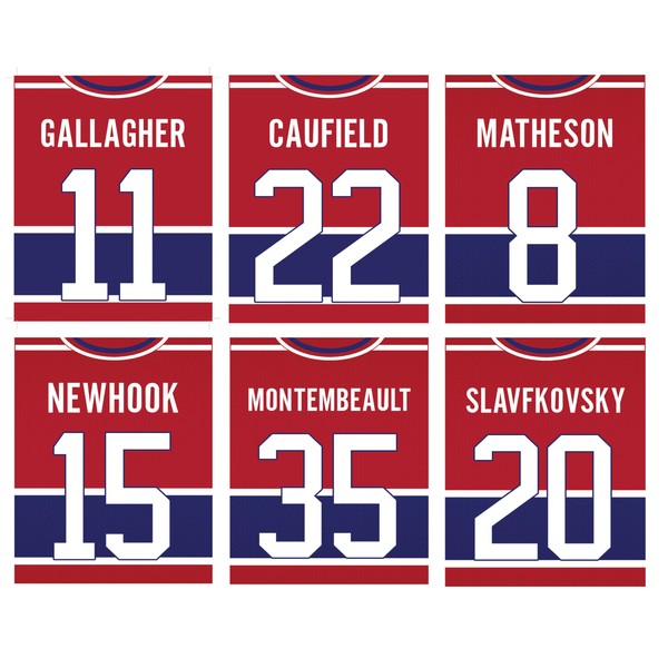 Montreal Canadiens Set of Six Current Player Jerseys * -
