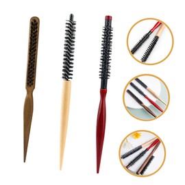 Baluue 3pcs Wooden Comb Hair Styling Brush for Women Curly Hair Detangling Rolling Brush