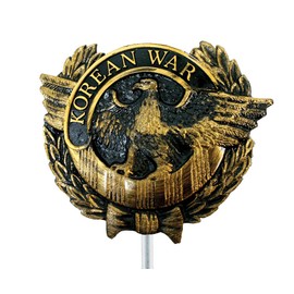 Korean War Veteran Plastic Grave Marker with Ground Stake