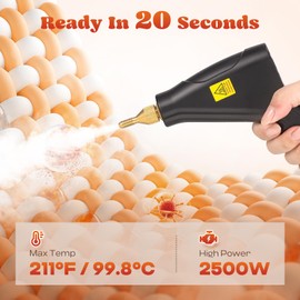 Moongiantgo Handheld Steam Cleaner, Portable High Pressure Steamer for Cleaning for Home Kitchen Bathroom, Pressurized Cleaning Machine for Car Detailing Grout Tile, 1200ml Water Tank with Outlet