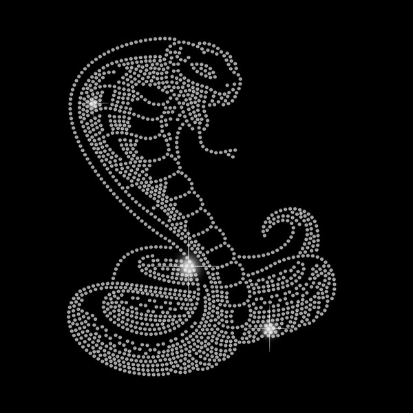 SUPERDANT Snakes Rhinestone Hotfix Iron-On Cobra Rhinestone Hotfix Transfer Patch