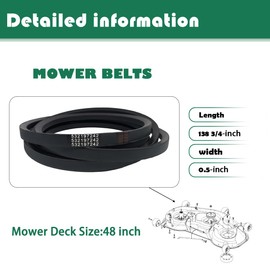 532197242 Mower Deck Belt 48 Inch Replacement Compatible with Husqvarna Poulan Craftsman Replace 197242