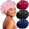 4-Pack Adjustable Shower Satin Caps for Women – Comfortable Sleeping