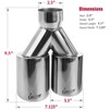 Upower 2.5" to 3.5" Dual Staggered Exhaust Tips 2 1/2