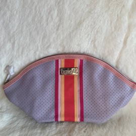 Benefit Cosmetics Mascara Dome Bag Purple Makeup Travel Toiletry Case NEW