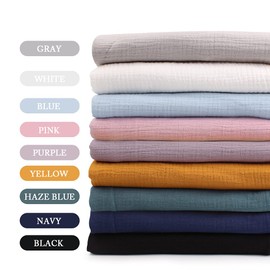 Wrinkle Gauze Cotton Material Quilting Sewing Craft Fabric Table Runners Decor Cloth for Party, Wedding Cheesecloth Kitchen Cooking (2 Yard, Pink)