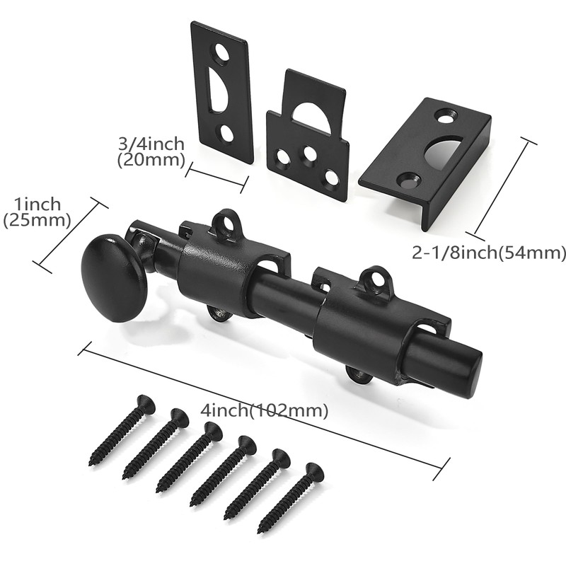 khtumeware 4 inches 2-Pack, Matte Black Solid Brass Dutch Door