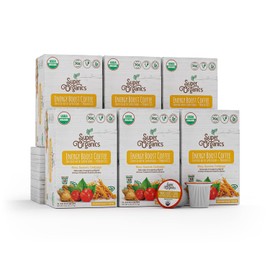 Super Organics Energy Boost Coffee Brew Cups with Superfoods & Probiotics Keurig K-Cup Compatible Energizing, Stamina Medium Roast, USDA Certified Organic, Vegan, Non-GMO, 60ct
