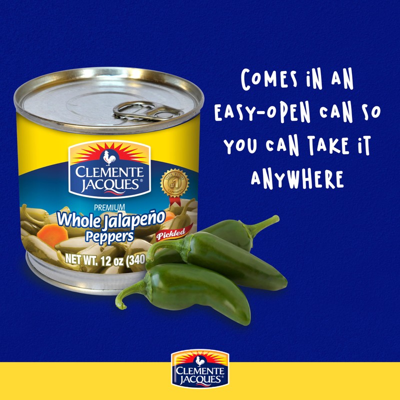 Clemente Jacques Whole Jalapeno Peppers, 12 oz (Pack of 12)