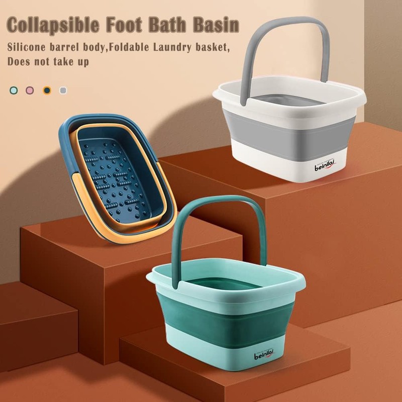 Collapsible Foot Bath Basin for Soaking Feet,Foot Soak Tub,Plastic Foot