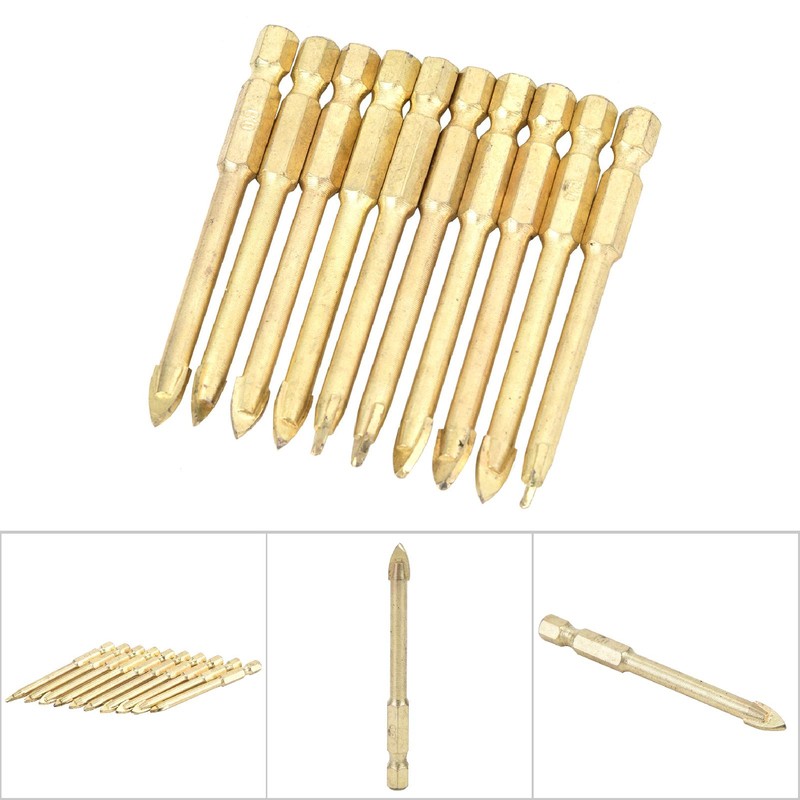 10pcs 8mm Carbide Hex Shank Triangle Spear Head Drill Bits