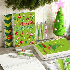 Thenshop 36 Pcs Christmas Notepads with Pens Notebook Merry Christmas Memo Cute Christmas Notepads Bulk Xmas Ballpoint Pen Christmas Note Pads Set for Christmas Office Gifts